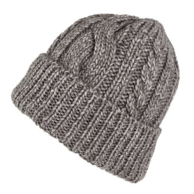 Mützen - Gårda Bormio Cable Knit Wool Mix Beanie (grau/beige)