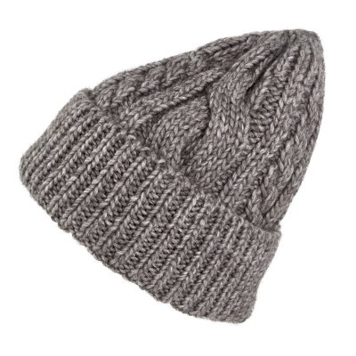Mützen - Gårda Bormio Cable Knit Wool Mix Beanie (grau/beige)