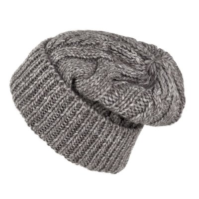 Mützen - Gårda Bormio Cable Knit Wool Mix Beanie (grau/beige)