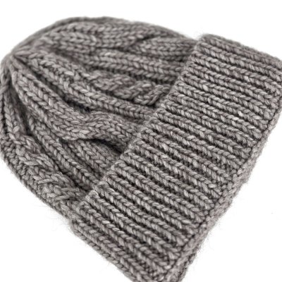 Mützen - Gårda Bormio Cable Knit Wool Mix Beanie (grau/beige)