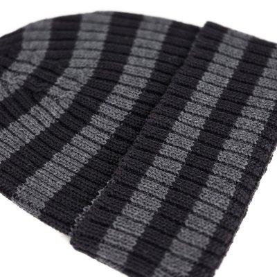 Mützen - Gårda Davos Striped Merino Wool Beanie (grau/schwarz)