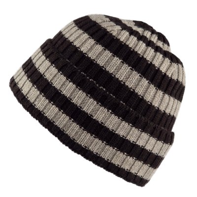 Mützen - Gårda Davos Striped Merino Wool Beanie (braun/beige)
