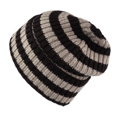 Mützen - Gårda Davos Striped Merino Wool Beanie (braun/beige)