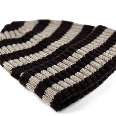 Mützen - Gårda Davos Striped Merino Wool Beanie (braun/beige)