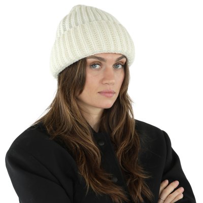 Mützen - Gårda Ebene Wool Mix Beanie (cremefarben)