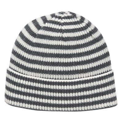 Mützen - Gårda Saint-Gervais Striped Wool Mix Beanie (dunkelgrau/weiß)