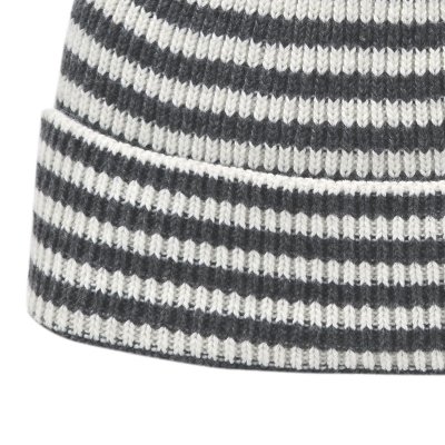 Mützen - Gårda Saint-Gervais Striped Wool Mix Beanie (dunkelgrau/weiß)
