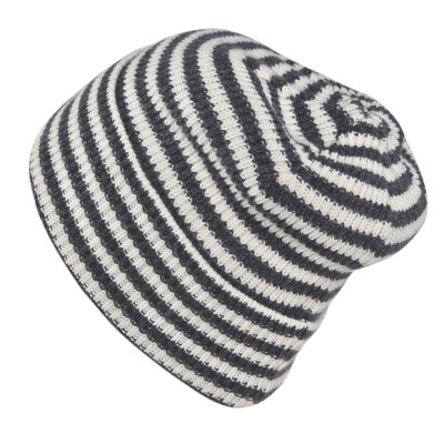 Mützen - Gårda Saint-Gervais Striped Wool Mix Beanie (dunkelgrau/weiß)