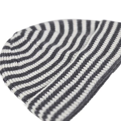 Mützen - Gårda Saint-Gervais Striped Wool Mix Beanie (dunkelgrau/weiß)