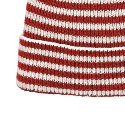Mützen - Gårda Saint-Gervais Striped Wool Mix Beanie (rot/weiß)