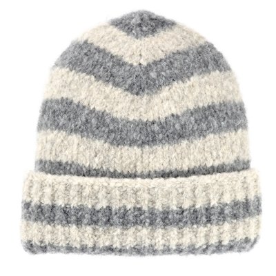 Mützen - Gårda Lech Striped Wool Mix Beanie (beige/grau)