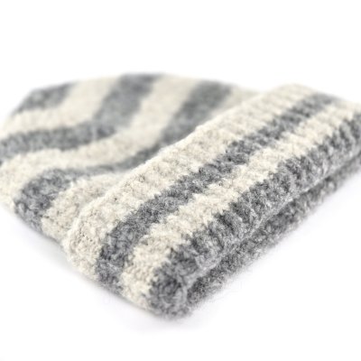 Mützen - Gårda Lech Striped Wool Mix Beanie (beige/grau)