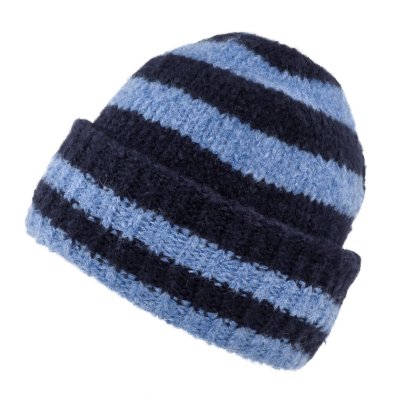 Mützen - Gårda Lech Striped Wool Mix Beanie (blau)