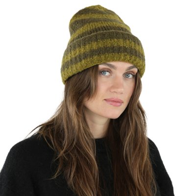 Mützen - Gårda Lech Striped Wool Mix Beanie (grün)