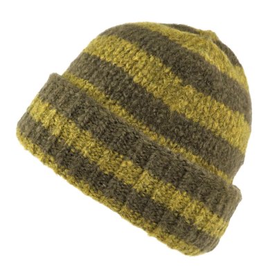 Mützen - Gårda Lech Striped Wool Mix Beanie (grün)