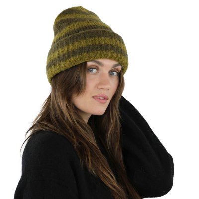 Mützen - Gårda Lech Striped Wool Mix Beanie (grün)