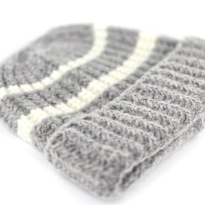 Mützen - Gårda Les Deux Alpes Striped Merino Mix Beanie (grau/weiß)