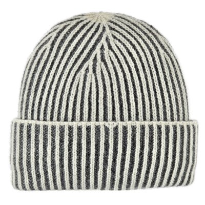Mützen - Gårda Megève Striped Cashmere Mix Beanie (grau/weiß)