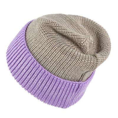 Mützen - Gårda St. Moritz Merino Wool Beanie (lila/beige)