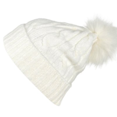 Mützen - Gårda Saas-Fee Cable Knit Wool Mix Beanie (weiß)