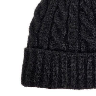 Mützen - Gårda Saas-Fee Cable Knit Wool Mix Beanie (schwarz)