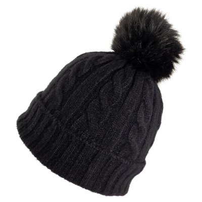 Mützen - Gårda Saas-Fee Cable Knit Wool Mix Beanie (schwarz)