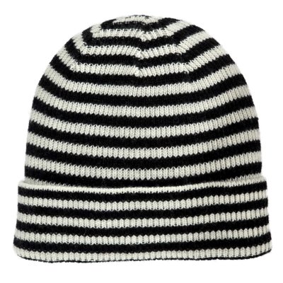 Mützen - Gårda Saint-Gervais Striped Wool Mix Beanie (schwarz/weiß)