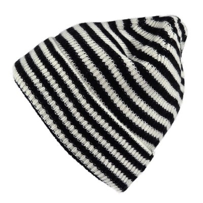 Mützen - Gårda Saint-Gervais Striped Wool Mix Beanie (schwarz/weiß)