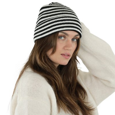 Mützen - Gårda Saint-Gervais Striped Wool Mix Beanie (schwarz/weiß)