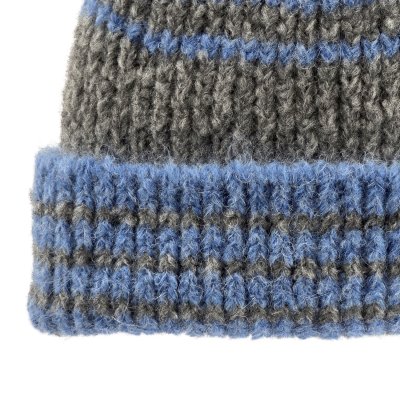 Mützen - Gårda Verbier Striped Wool Mix Beanie (grau/blau)