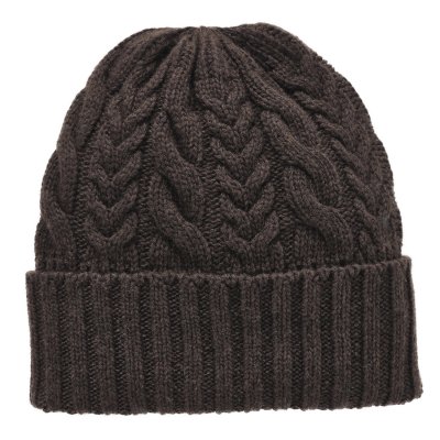 Mützen - Gårda Villars Cable Knit Wool Mix Beanie (braun)
