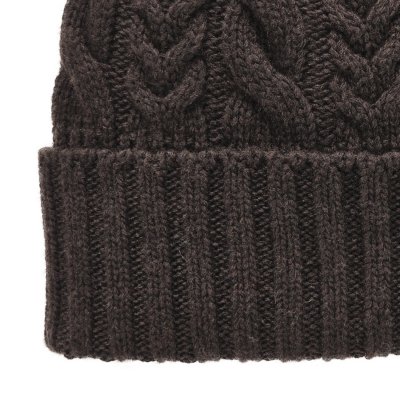 Mützen - Gårda Villars Cable Knit Wool Mix Beanie (braun)