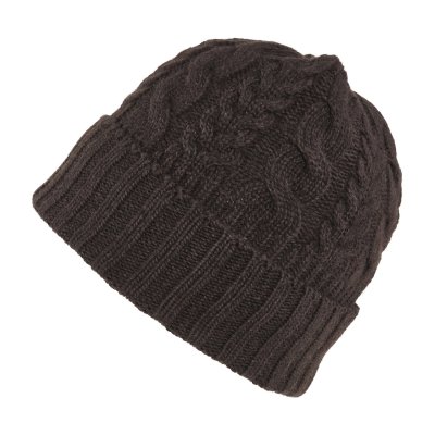 Mützen - Gårda Villars Cable Knit Wool Mix Beanie (braun)