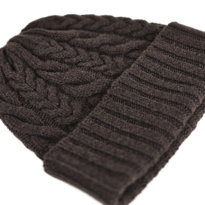 Mützen - Gårda Villars Cable Knit Wool Mix Beanie (braun)