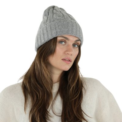 Mützen - Gårda Bad Gastein Cable Knit Wool Mix Beanie (grau)
