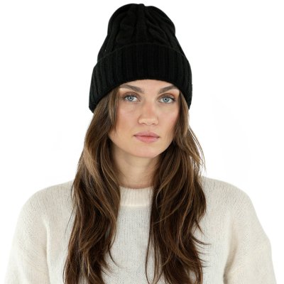 Mützen - Gårda Bad Gastein Cable Knit Wool Mix Beanie (schwarz)