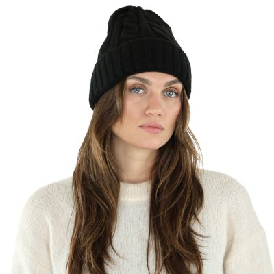 Mützen - Gårda Bad Gastein Cable Knit Wool Mix Beanie (schwarz)
