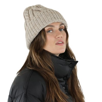 Mützen - Gårda Bormio Cable Knit Wool Mix Beanie (beige)