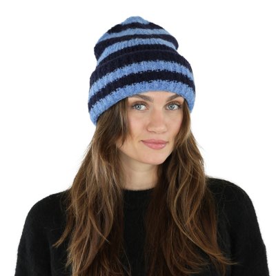 Mützen - Gårda Lech Striped Wool Mix Beanie (blau)