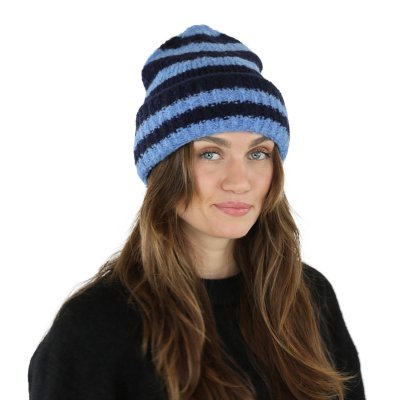 Mützen - Gårda Lech Striped Wool Mix Beanie (blau)
