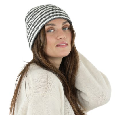 Mützen - Gårda Saint-Gervais Striped Wool Mix Beanie (dunkelgrau/weiß)