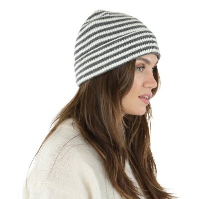 Mützen - Gårda Saint-Gervais Striped Wool Mix Beanie (dunkelgrau/weiß)
