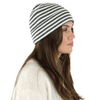 Mützen - Gårda Saint-Gervais Striped Wool Mix Beanie (dunkelgrau/weiß)