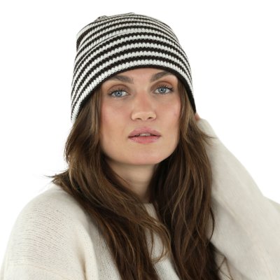 Mützen - Gårda Saint-Gervais Striped Wool Mix Beanie (braun/weiß)