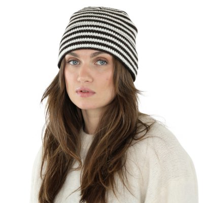 Mützen - Gårda Saint-Gervais Striped Wool Mix Beanie (braun/weiß)