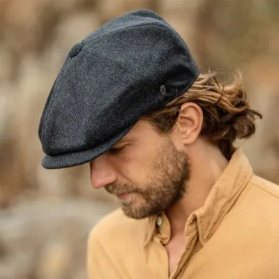 Schiebermütze / Schirmmütze - Jaxon Pure Wool Harlem Newsboy Cap (dunkelgrau)