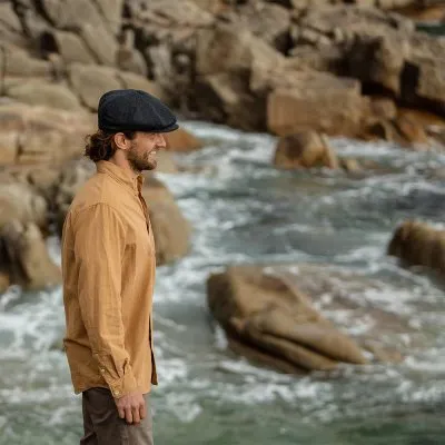 Schiebermütze / Schirmmütze - Jaxon Pure Wool Harlem Newsboy Cap (dunkelgrau)