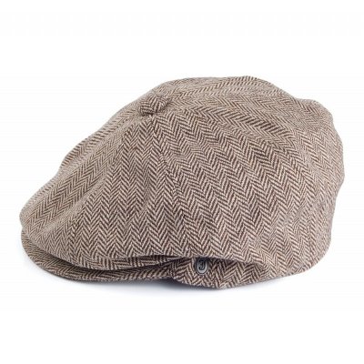 Schiebermütze / Schirmmütze - Jaxon Herringbone Newsboy Cap (braun)