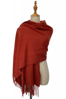 Schals - Gårda Soft Wool Blanket Wrap Scarf (Burnt Orange)