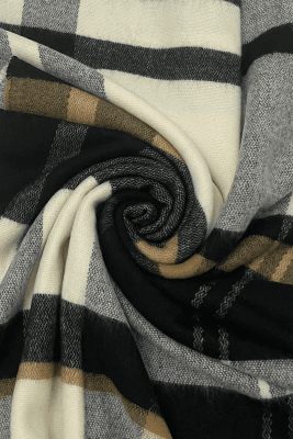 Schals - Gårda Tartan Wool Blanket Scarf (Cream)